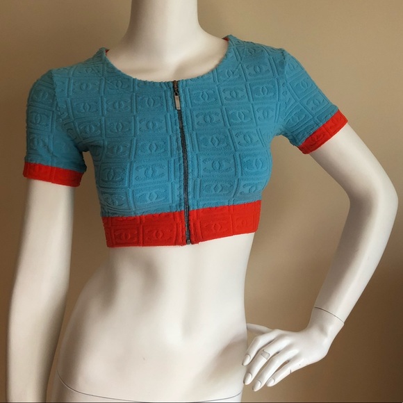 CHANEL Tops - Chanel Summer 2002 logo crop top